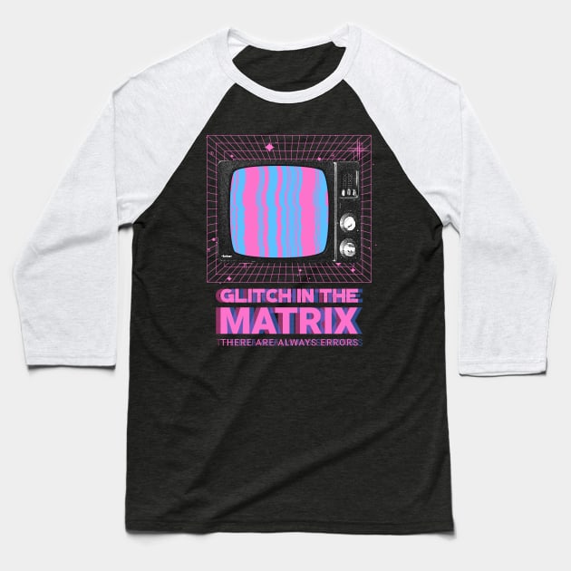 Glitch in parallel dimension Baseball T-Shirt by NB-Art